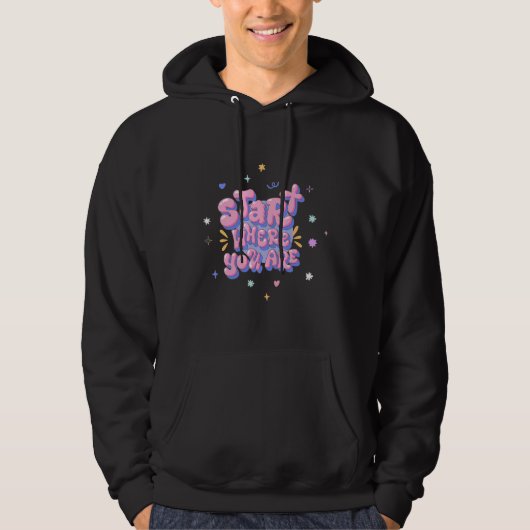 Farbenfroher Zitat-Text in Blasenlettern Hoodie (Vorderseite)