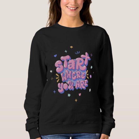 Farbenfroher Zitat-Text in Blasenlettern Sweatshirt (Vorderseite)