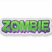 Farbenfroher Zombie-Aufkleber Aufkleber (Vorderseite)