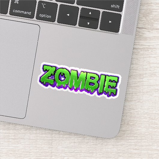 Farbenfroher Zombie-Aufkleber Aufkleber (Detail)