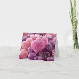 Farbenfroher Zucker Candy Hearts Valentine Gruß Feiertagskarte
