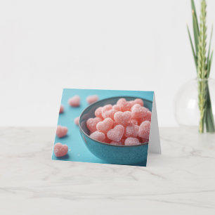 Farbenfroher Zucker Candy Hearts Valentine Gruß Feiertagskarte