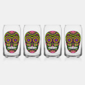 Farbenfroher Zuckerschädel Dosenglas (Vorderseite)