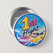 Farbenfrohes 1. Flugzeugsouvenir Button (Vorne & Hinten)