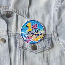 Farbenfrohes 1. Flugzeugsouvenir Button