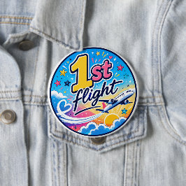 Farbenfrohes 1. Flugzeugsouvenir Button