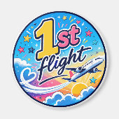 Farbenfrohes 1. Flugzeugsouvenir Magnet (Vorne)