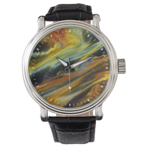 Farbenfrohes Abstract von Pietersite Armbanduhr