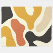 farbenfrohes Abstractes Senfgelb Orange Muster Fleecedecke (Vorderseite (Horizontal))