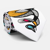 Farbenfrohes abstraktes Band-Zentangle-Muster Kraw Krawatte (Gerollt)