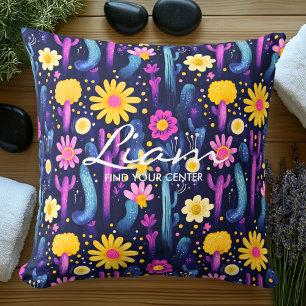 Farbenfrohes abstraktes Blumenmuster-Kissen-Design Kissen
