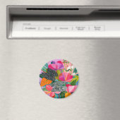 Farbenfrohes abstraktes Blumenmuster Magnet (In Situ (Geschirrspüler))