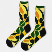 Farbenfrohes abstraktes Blumenmuster Socken (Linkes Detail)