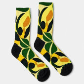 Farbenfrohes abstraktes Blumenmuster Socken (Rechts)
