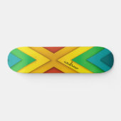 Farbenfrohes abstraktes Chevron-Muster Skateboard (Horizontal)