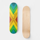 Farbenfrohes abstraktes Chevron-Muster Skateboard (Vorderseite)