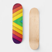Farbenfrohes abstraktes Chevron-Muster Skateboard (Vorderseite)