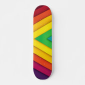 Farbenfrohes abstraktes Chevron-Muster Skateboard (Vorne)