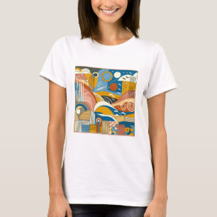 Farbenfrohes abstraktes Damen-T-Shirt T-Shirt
