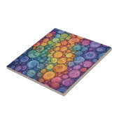 Farbenfrohes abstraktes Doodle-Swirbelmuster Fliese (Seite)