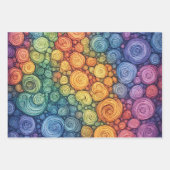 Farbenfrohes abstraktes Doodle-Swirbelmuster Geschenkpapier Set (Vorderseite 3)