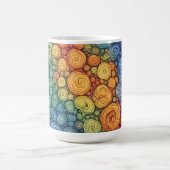 Farbenfrohes abstraktes Doodle-Swirbelmuster Kaffeetasse (Mittel)