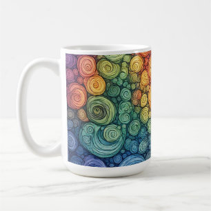 Farbenfrohes abstraktes Doodle-Swirbelmuster Kaffeetasse