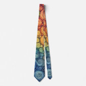 Farbenfrohes abstraktes Doodle-Swirbelmuster Krawatte (Vorderseite)