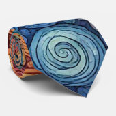 Farbenfrohes abstraktes Doodle-Swirbelmuster Krawatte (Gerollt)