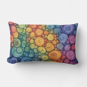 Farbenfrohes abstraktes Doodle-Swirbelmuster Lendenkissen