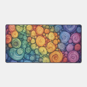 Farbenfrohes abstraktes Doodle-Swirbelmuster Schreibtischunterlage