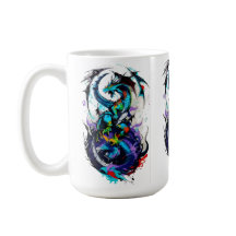 Farbenfrohes abstraktes Drachen-Design wie eine Wa