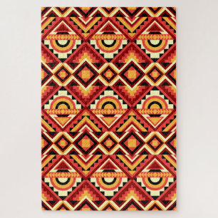 Farbenfrohes abstraktes geometrisches Kaleidoskop- Puzzle