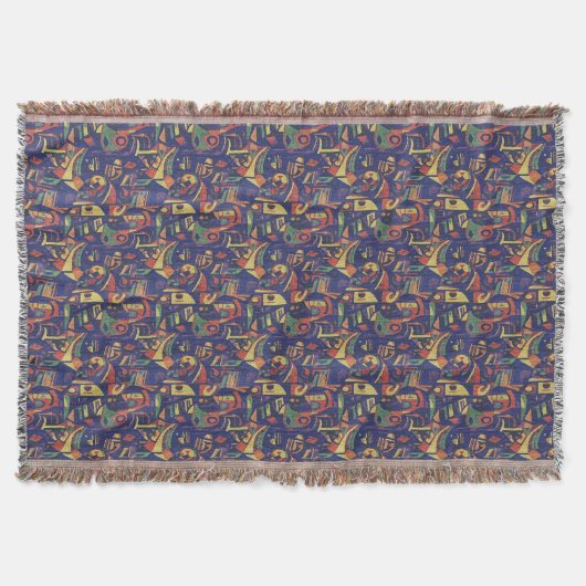 Farbenfrohes abstraktes geometrisches Muster Decke (Vorderseite)