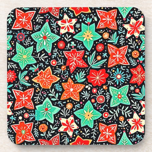 Farbenfrohes abstraktes Holiday-Design Getränkeuntersetzer (Vorderseite)
