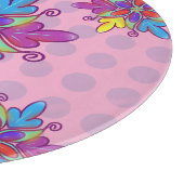 Farbenfrohes abstraktes Kaleidoskop-Blumenmuster Schneidebrett (Ecke)