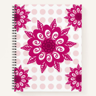 Farbenfrohes abstraktes Kaleidoskop-Blumenmuster T Notizblock