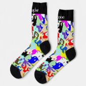 Farbenfrohes abstraktes Kunstmuster-Design Socken (Linkes Detail)