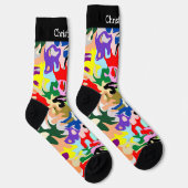 Farbenfrohes abstraktes Kunstmuster-Design Socken (Rechts)