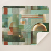 Farbenfrohes abstraktes modernes Kunstmuster Sherpadecke (Vorderseite (Horizontal))