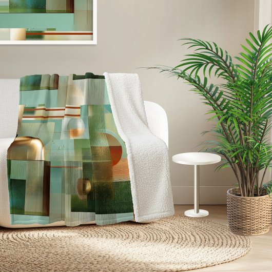 Farbenfrohes abstraktes modernes Kunstmuster Sherpadecke