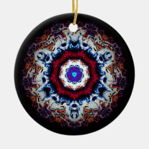 Farbenfrohes abstraktes Muster (Alienauge 2) Keramik Ornament