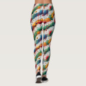 Farbenfrohes abstraktes Muster mit Farbklecksen Leggings (Rückseite)