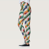 Farbenfrohes abstraktes Muster mit Farbklecksen Leggings (Links)