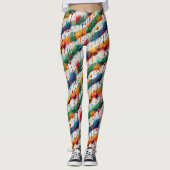 Farbenfrohes abstraktes Muster mit Farbklecksen Leggings (Vorderseite)