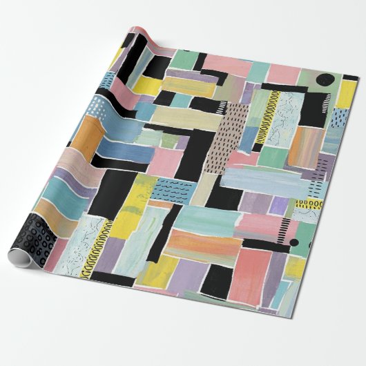 Farbenfrohes abstraktes Patchwork-Muster (2) Geschenkpapier (Ungerollt)