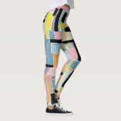 Farbenfrohes abstraktes Patchwork-Muster (2) Leggings (Rechts)