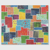 Farbenfrohes abstraktes Patchworkmuster Geschenkpapier (Flach)