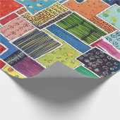 Farbenfrohes abstraktes Patchworkmuster Geschenkpapier (Ecke)