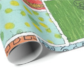 Farbenfrohes abstraktes Patchworkmuster Geschenkpapier (Rolleneckpunkt)